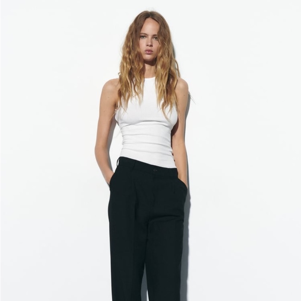 Zara Open back Ribbed Top NWT - Picture 2 of 3